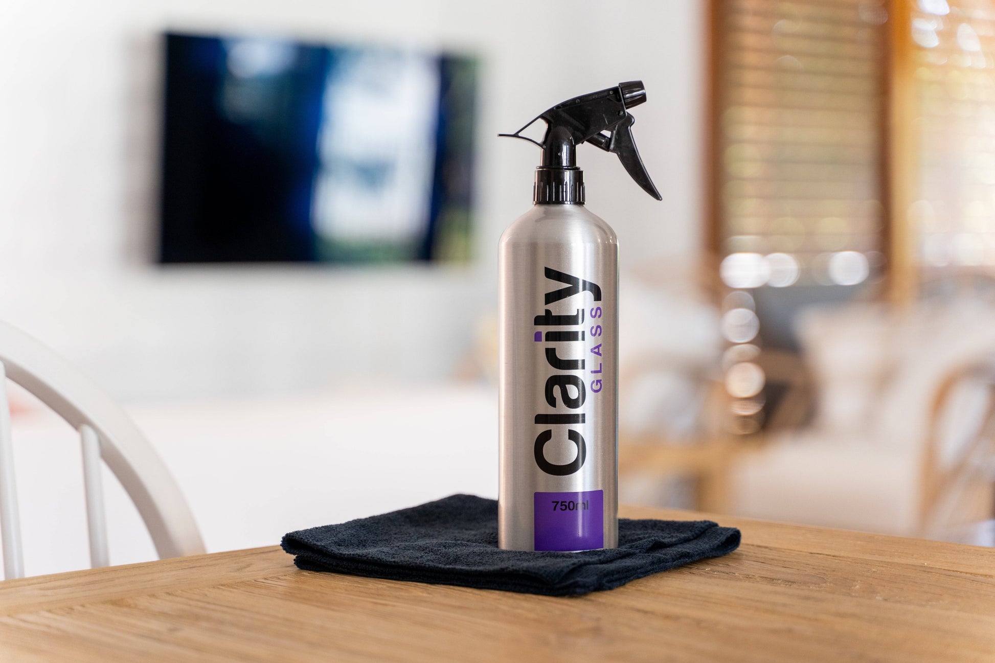 750mL Clarity Glass Cleaner can also be used for TV and digital device screens and Windows in the home and bathroom.