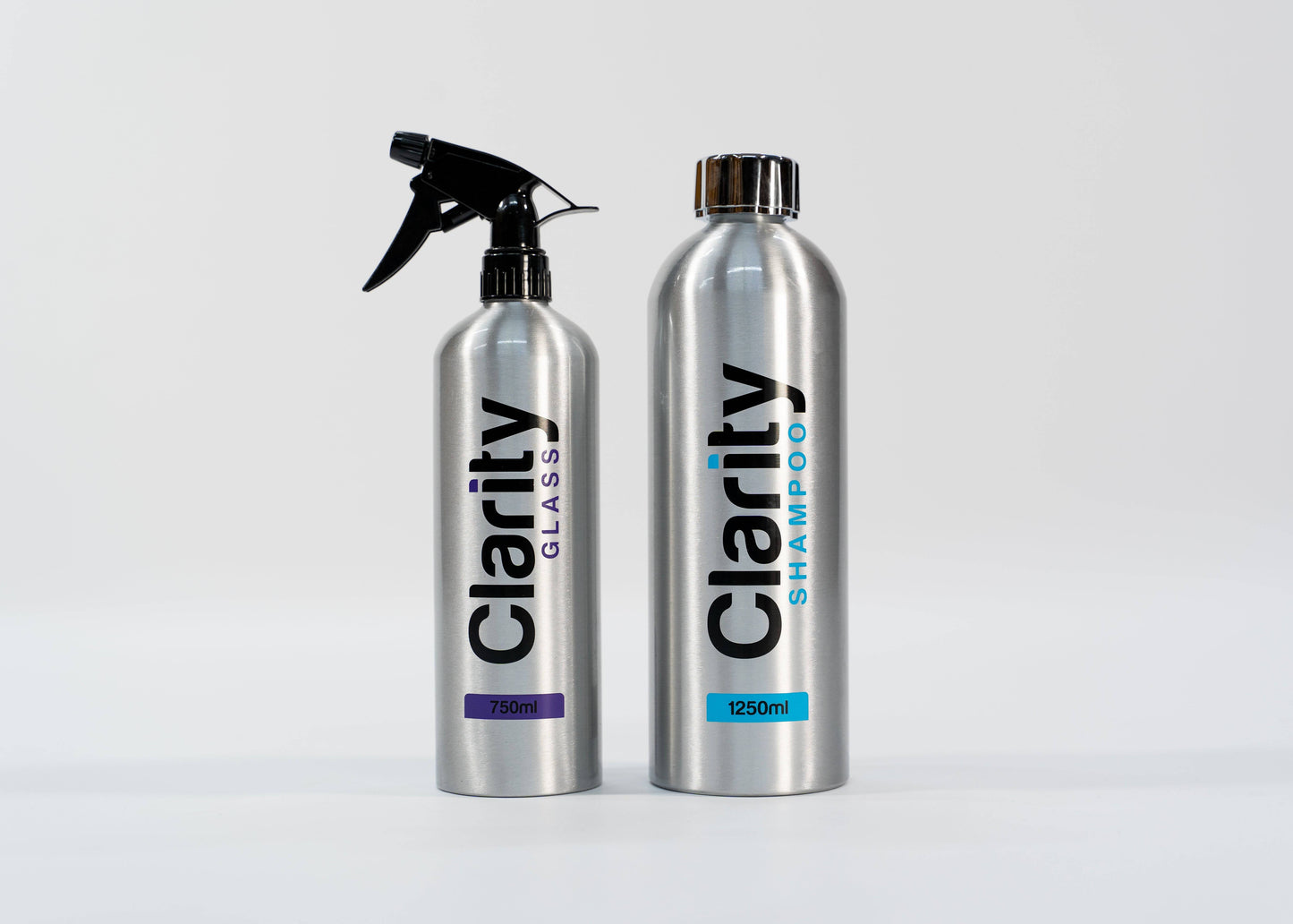 Clarity Essentials Car Detailing Kit – High-lubricity shampoo & streak-free glass cleaner for cars, boats, and caravans. Includes 1250mL Shampoo + 750mL Glass Cleaner.
