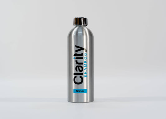 Clarity Shampoo 1250mL bottle - pH-neutral, high-lubricity car wash soap for scratch-free cleaning and wax preservation.