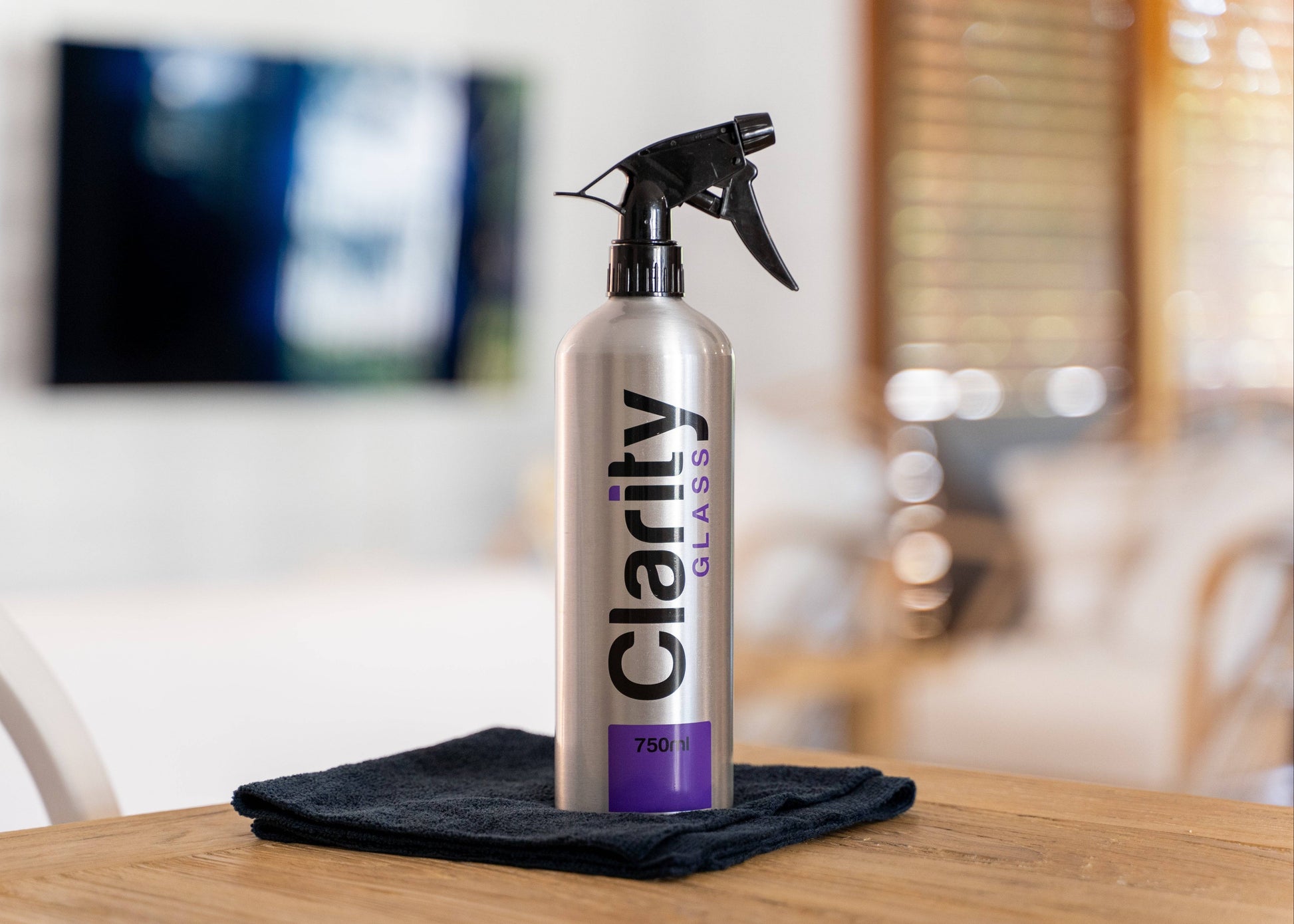 750mL Clarity Glass Cleaner can also be used for TV and digital device screens and Windows in the home and bathroom.
